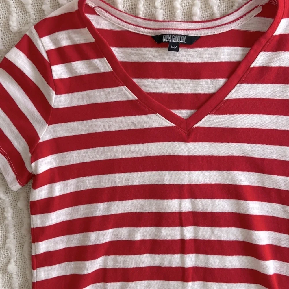 Nicole Miller Original Striped Knit Short Sleeve - Picture 2 of 5